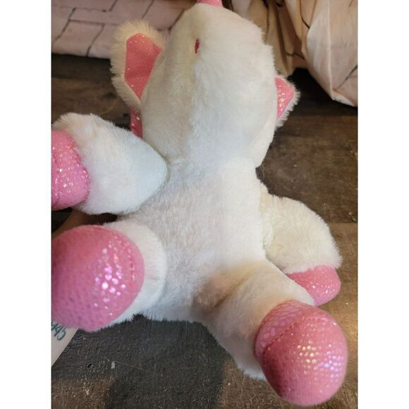 Pink white glitter Pegasus unicorn mythical creature plush stuffed animal - Picture 3 of 6